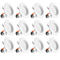 12-Pack Damp Rated Retrofit LED Recessed Can Light Baffle Trim 2700K Warm White B132597