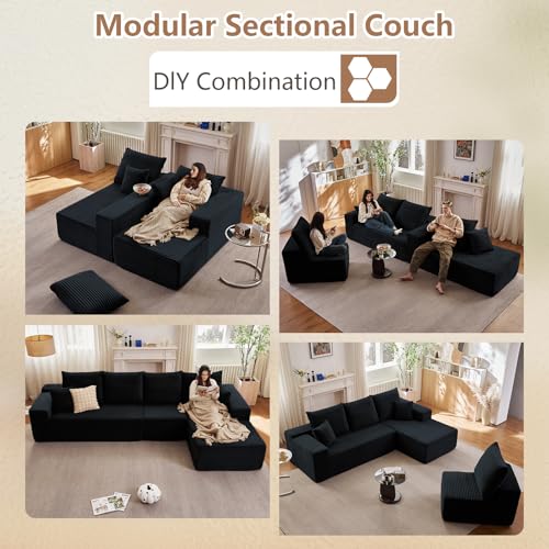 107" Modular Corduroy Sectional Sofa with Chaise Z7410
