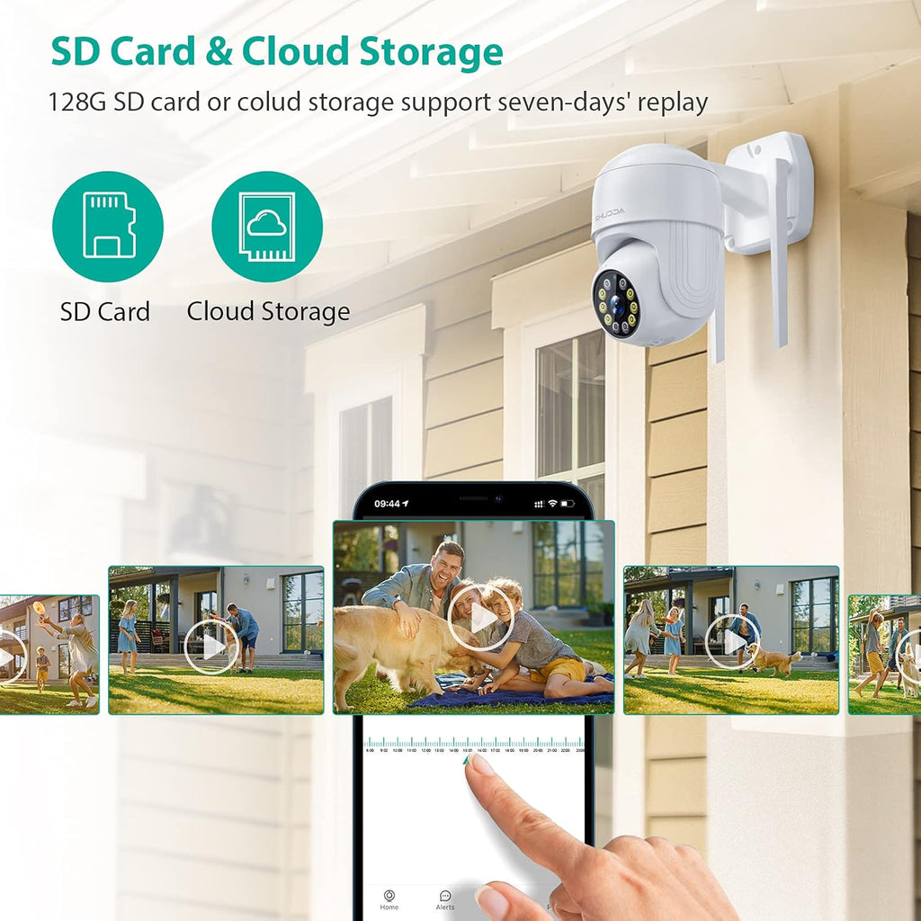 1080P WiFi Outdoor Security Camera with Night Vision, Motion Detection, IP65 Waterproof K146