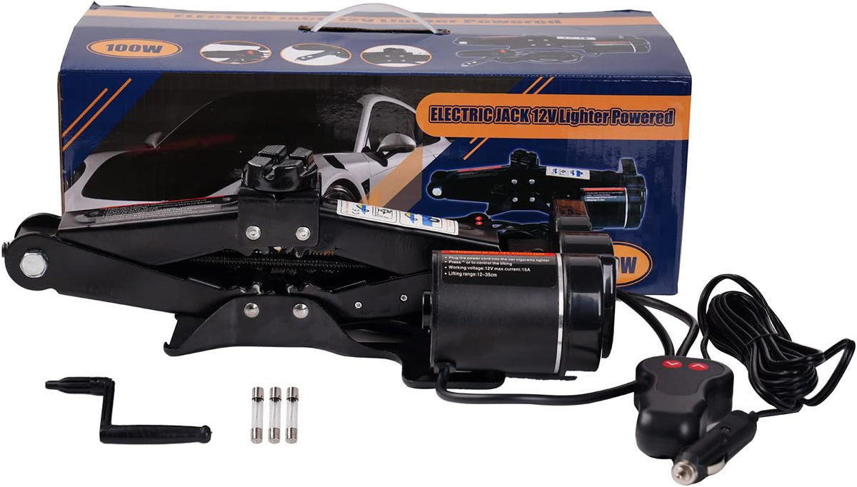 2 Ton 12V Electric Car Jack Kit Black Pack of 2 M914347