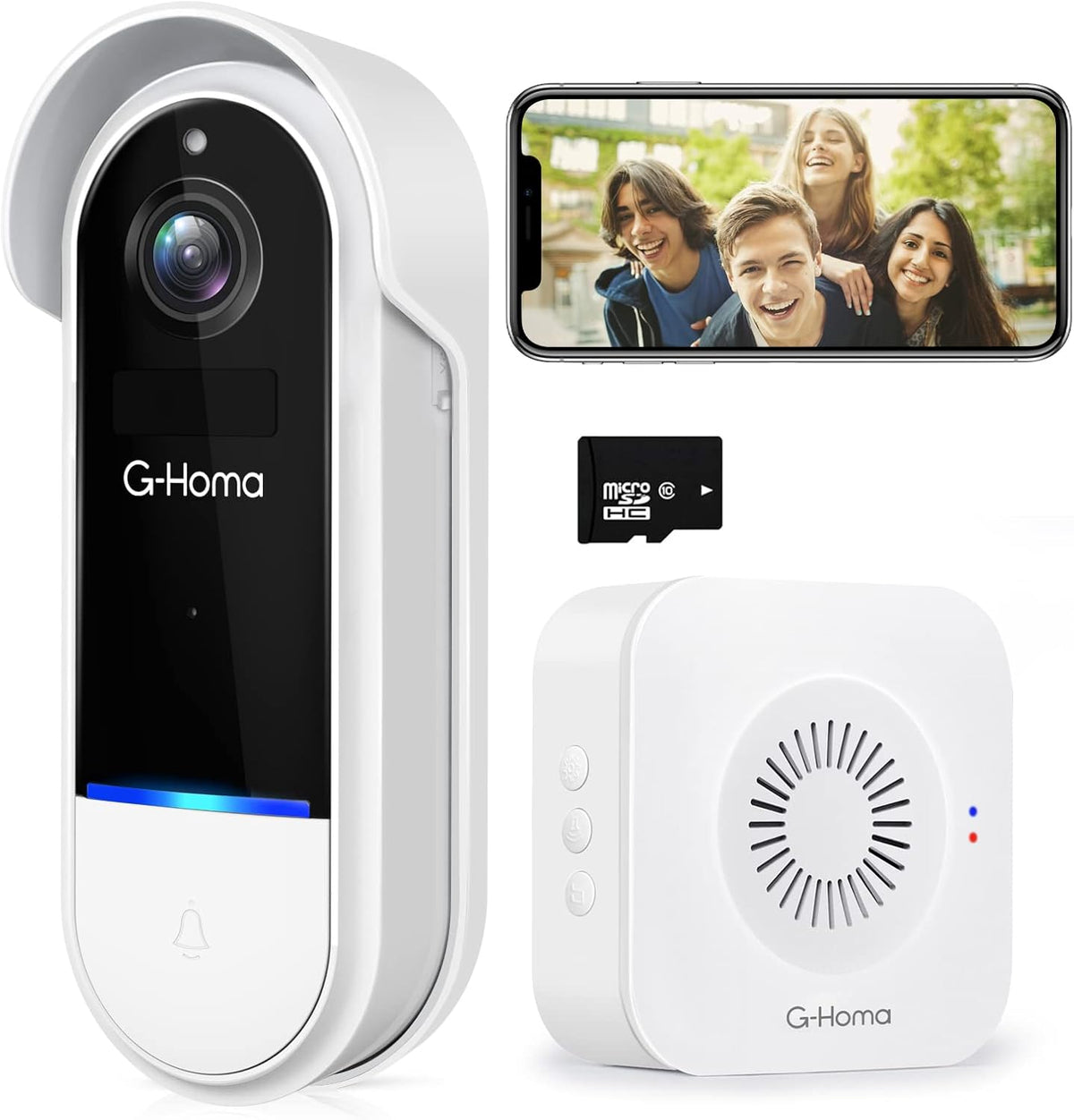 1080P HD Wi-Fi Smart Doorbell Camera with Chime K88779