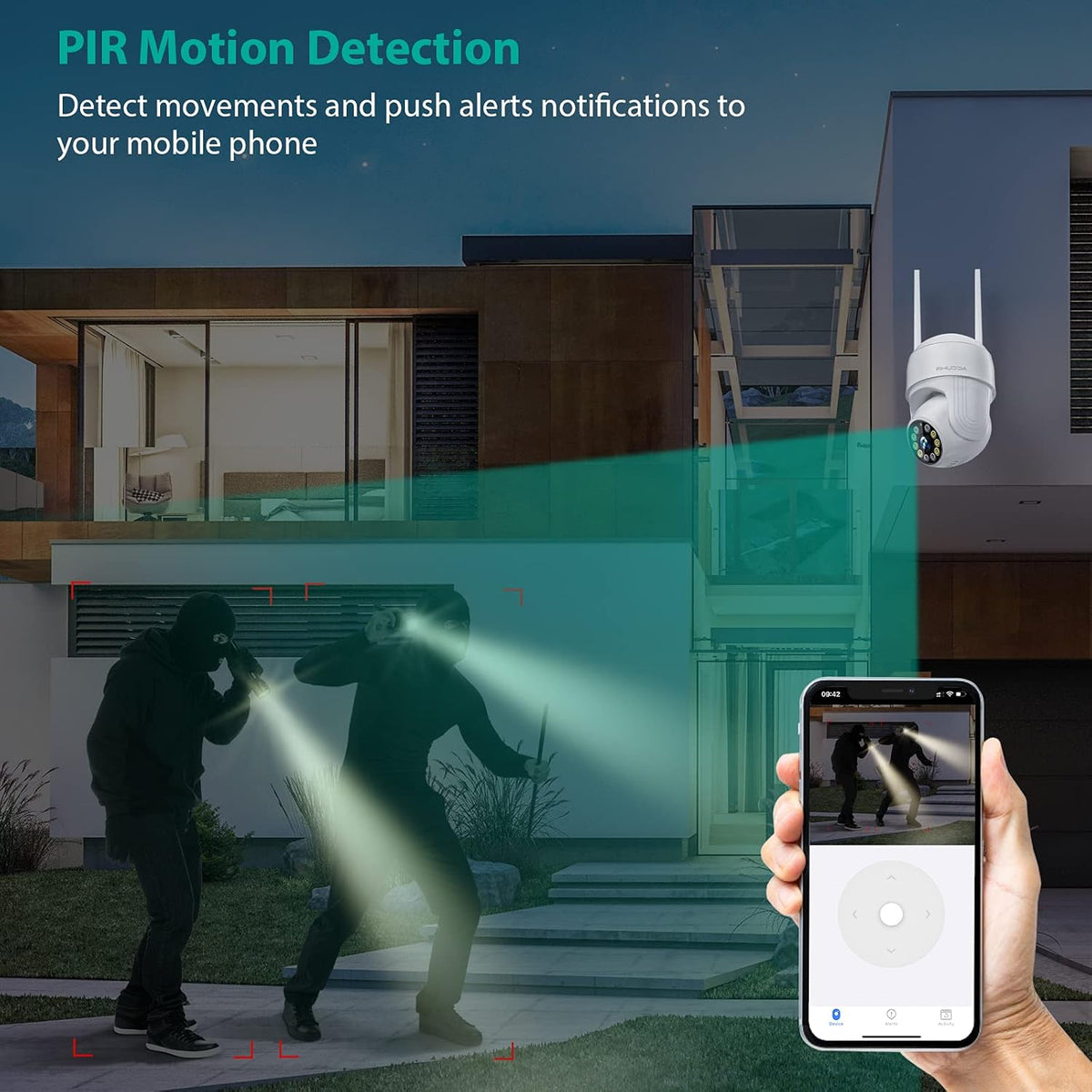 1080P WiFi Outdoor Security Camera with Night Vision, Motion Detection, IP65 Waterproof K146