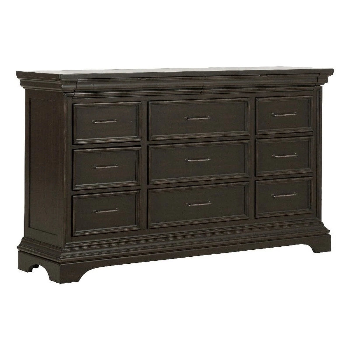 11 Drawer Traditional Wood Dresser in Deep Brown H766702