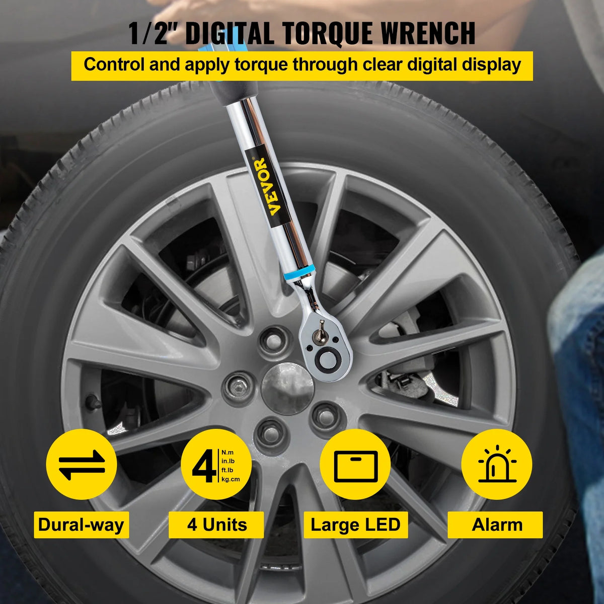 1/2" Drive Digital Torque Wrench with LED Display and Case W6928