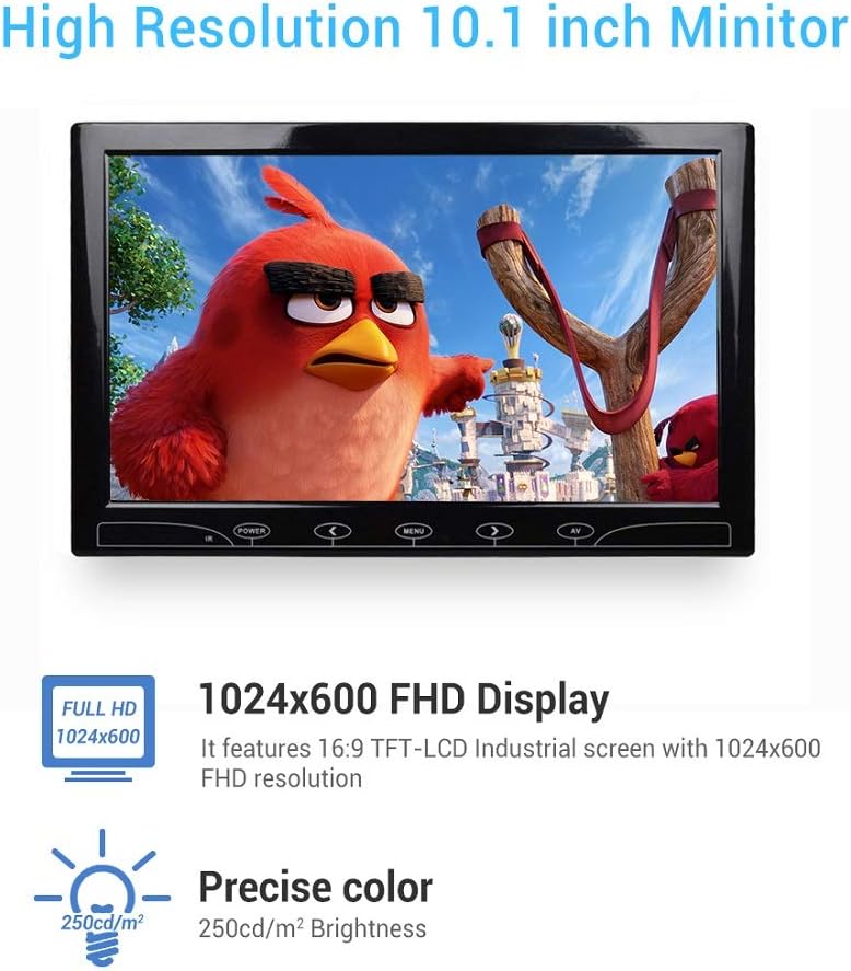 10.1" HD 1024x600 Portable LCD Monitor with HDMI AV VGA Port, Pack of 2 K95667