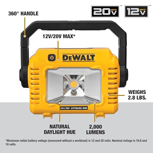 12V/20V MAX LED Work Light, 2000 Lumens, Cordless U981
