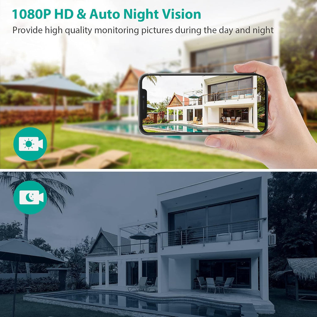 1080P WiFi Outdoor Security Camera with Night Vision, Motion Detection, IP65 Waterproof K146