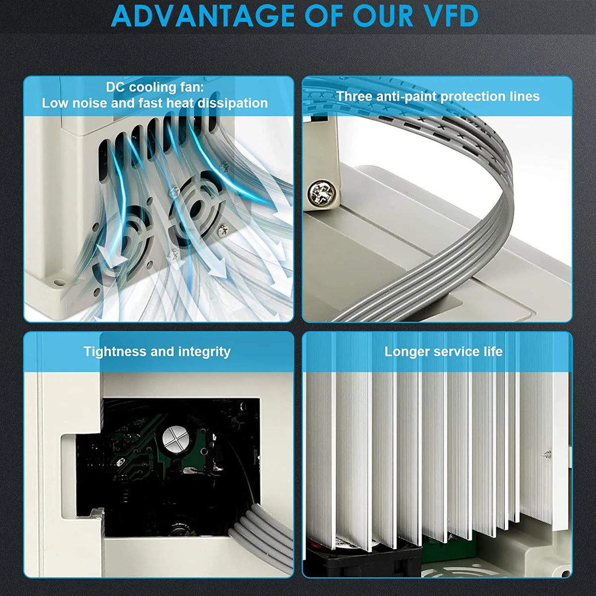 1.5kw 2HP 8A VFD Inverter Single Phase to 3 Phase Frequency Converter N9969