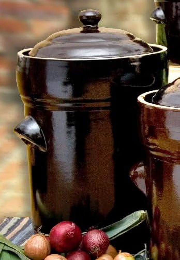 10 Liter Fermenting Crock Pot Rich Brown O754