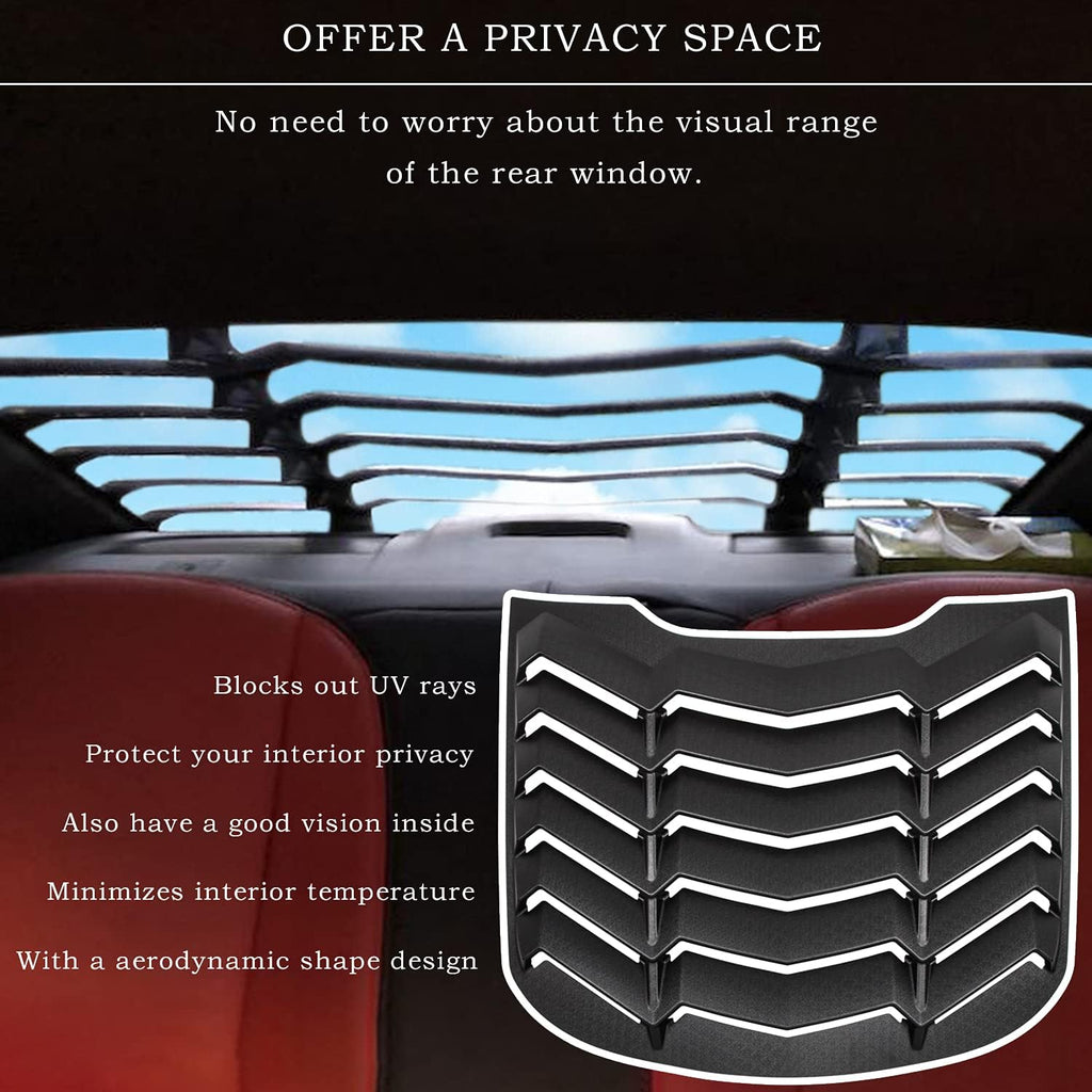 Matte Black Rear and Side Window Louvers Sun Shade Cover for Ford Mustang G129