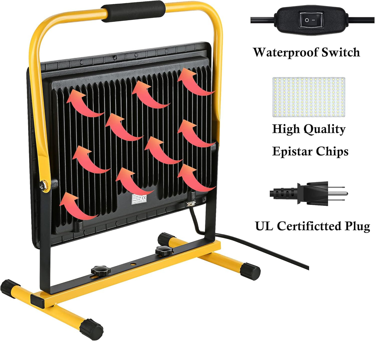 200W LED Work Light, 20000LM, IP66 Waterproof, 6500K, Adjustable C73170