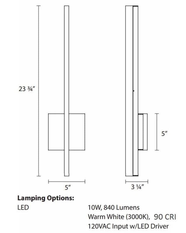 24x22 Dimmable LED Sconce Bath Bar T248